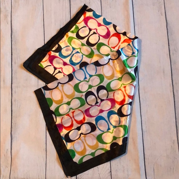 Coach Accessories - Coach Silk Rainbow Logo Scarf